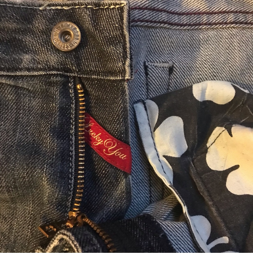 Lucky Brand Dark Denim Flare Leg Jeans, EUC, 14/32 - Picture 5 of 13